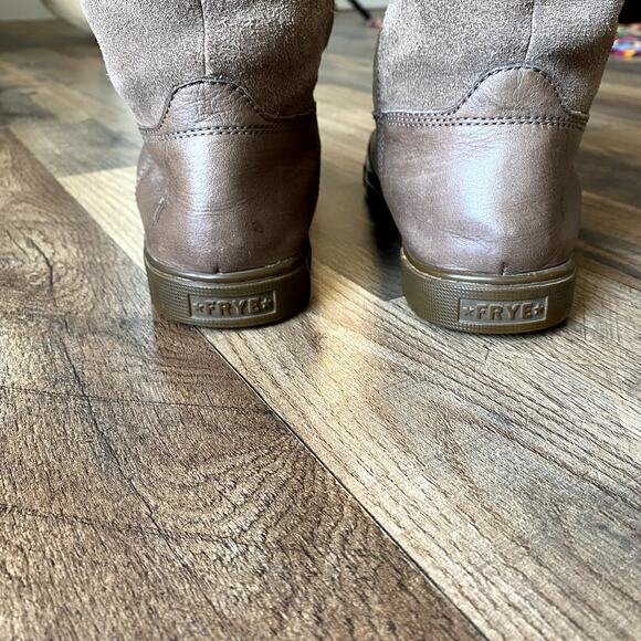 FRYE Gemma Shearling Tall Boots Brown Women's 6.5M Shearling Core Modern Rustic - Picture 12 of 13